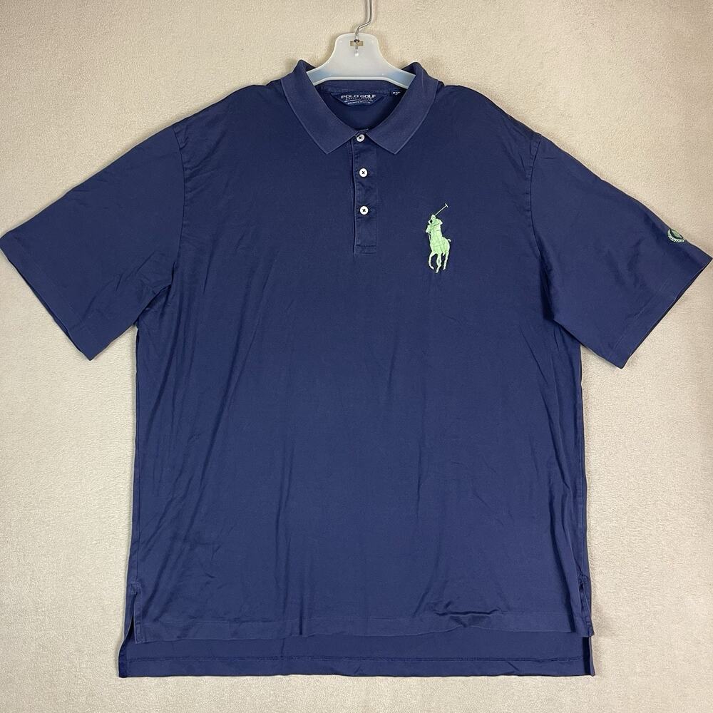 Polo Ralph Lauren Golf Polo Shirt Mens XL Blue Embroidered Big Pony Short Sleeve